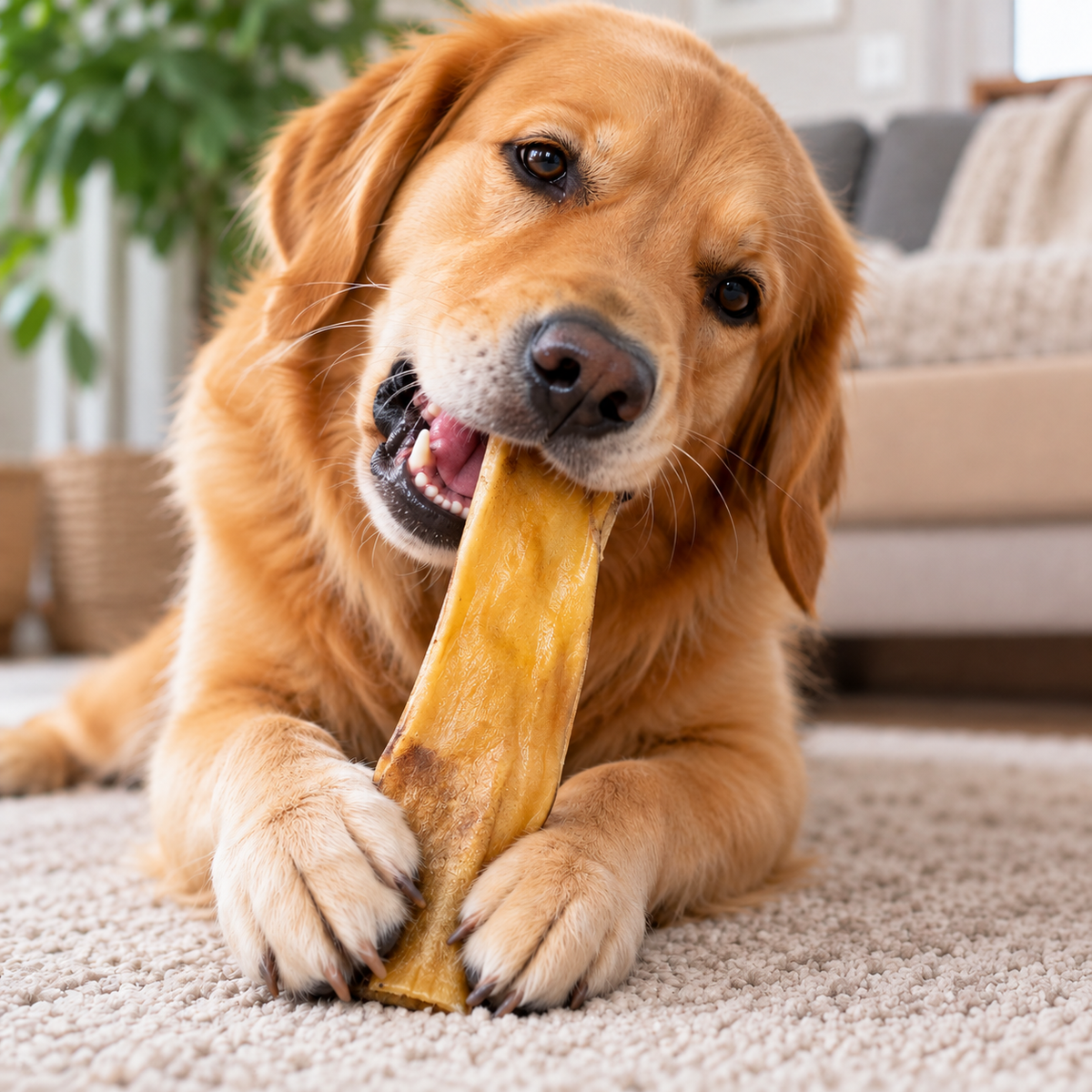 Getrocknete Pferdehaut für Hunde | 100% Pferd | Kausnack