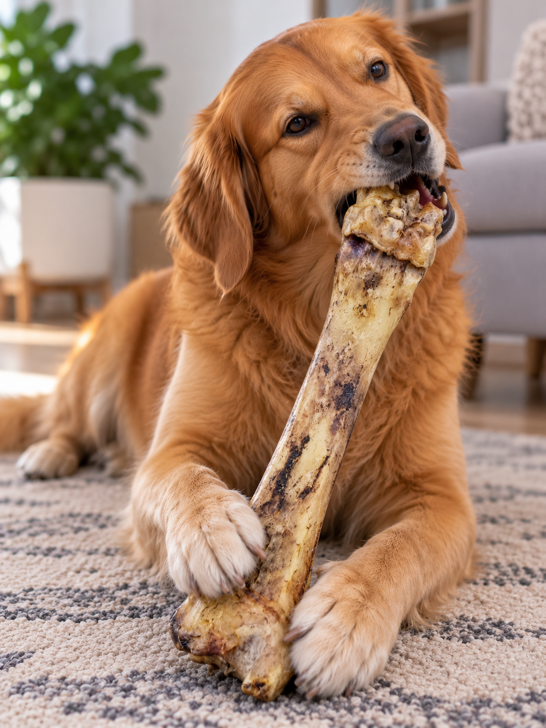 Getrocknete Rinderknochen 30-35 cm für Hunde | 100% Rind | Kausnack